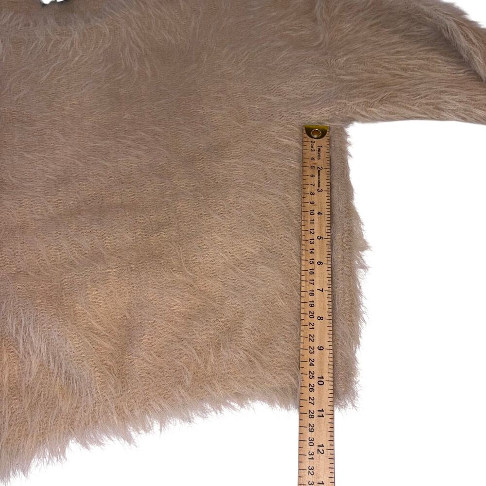 Truth by Republic Shaggy Fuzzy Knit Sweater size S Beige Cozy Y2k - Picture 9 of 10